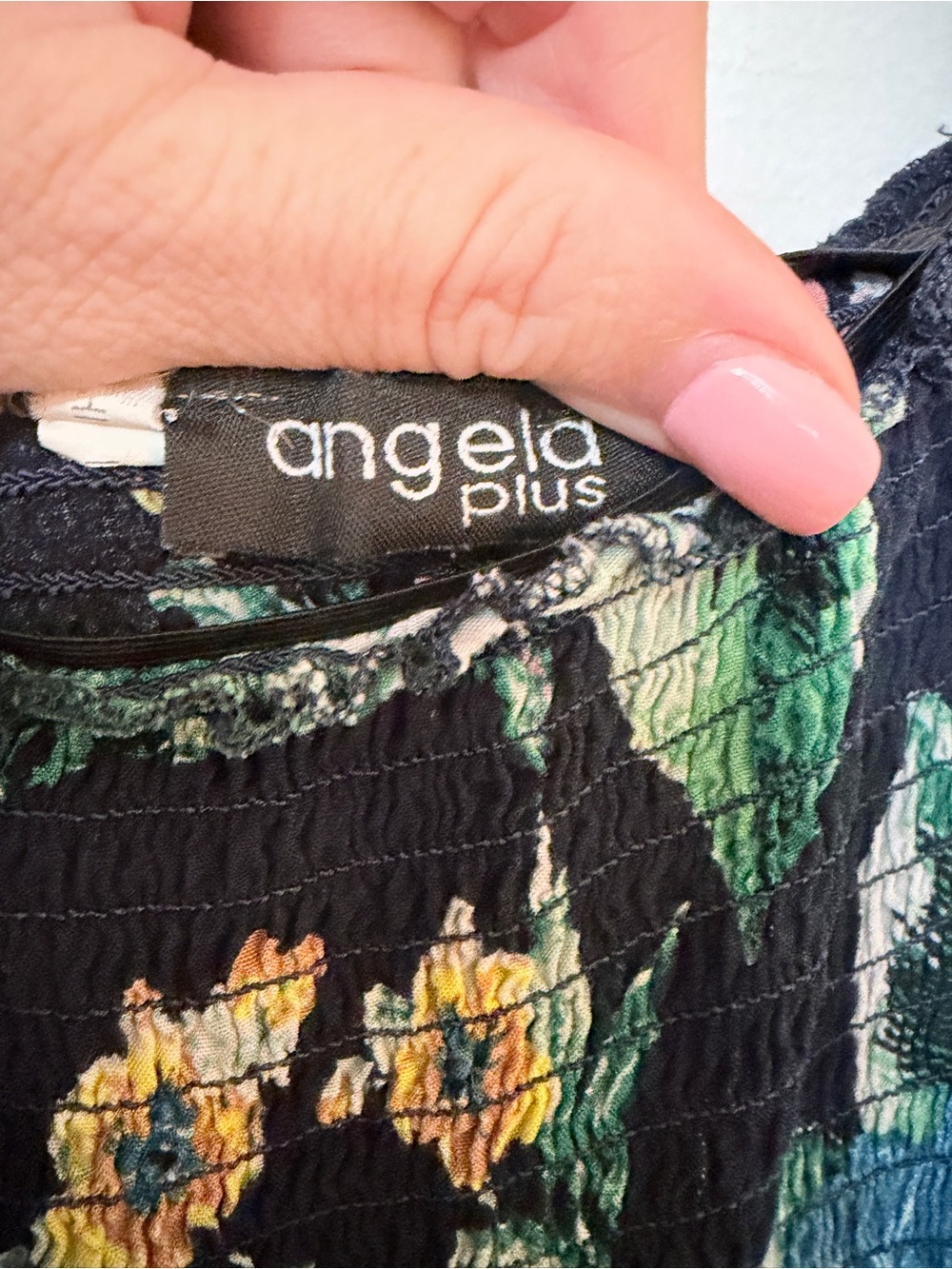 Floral Navy Maxi Dress with Green & Blue Print - Picture 3 of 4